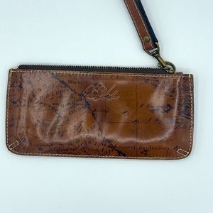 Patricia Nash St. Corce Wristlet Rust Riot Big Map Print